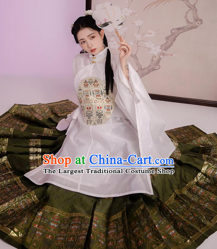 Traditional China Ming Dynasty Noble Lady Historical Clothing Ancient Patrician Woman Hanfu Dress Full Set