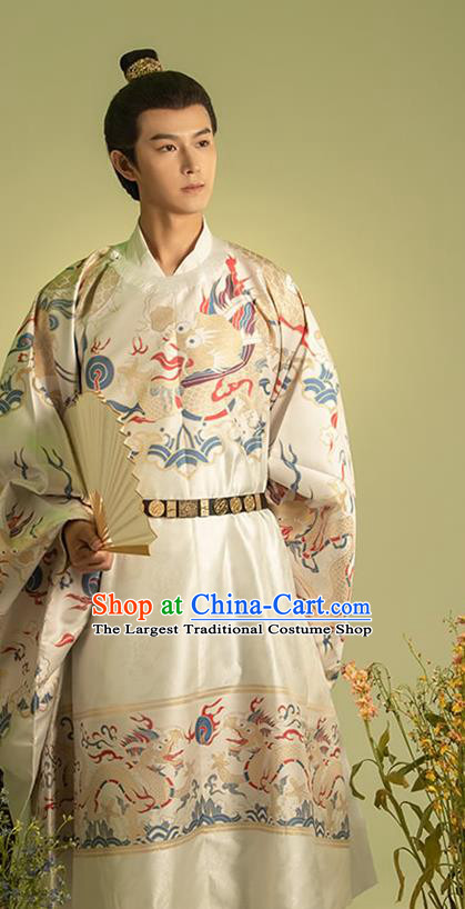 Traditional China Ming Dynasty Emperor Historical Costumes Ancient Crown Prince Imperial Robe Hanfu Clothing for Men