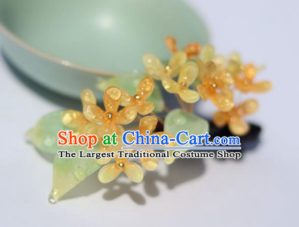 China Traditional Ancient Ming Dynasty Princess Hair Stick Classical Hanfu Osmanthus Hairpin