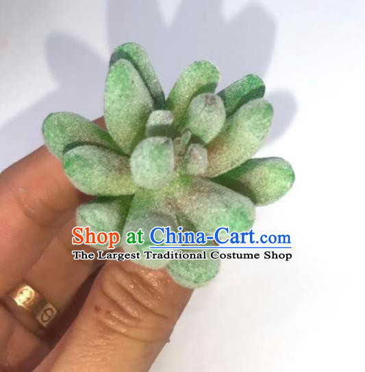 China Ming Dynasty Schlumbergera Hairpin Traditional Hanfu Hair Accessories Ancient Princess Green Hair Stick