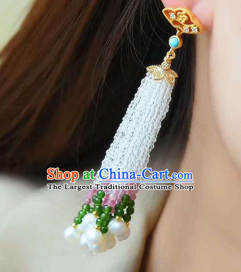 Handmade China Cheongsam Beads Tassel Eardrop Accessories National Earrings Traditional Jewelry