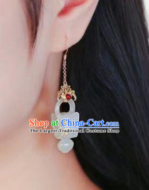 Handmade China Traditional Tourmaline Jewelry Accessories National Jade Basket Earrings Cheongsam Eardrop