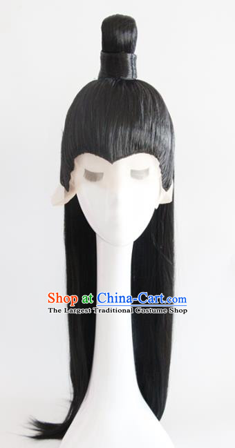 Chinese Cosplay Swordsman Hair Accessories Ancient Prince Black Wigs