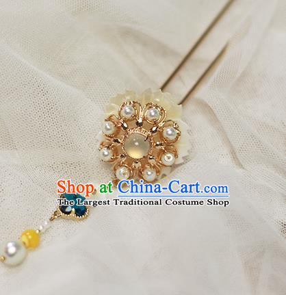 Chinese Ancient Princess Hair Accessories Traditional Hanfu Shell Flower Hairpin