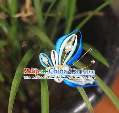 Chinese Handmade Hair Accessories Classical Hair Stick Traditional Silk Butterfly Hair Claw