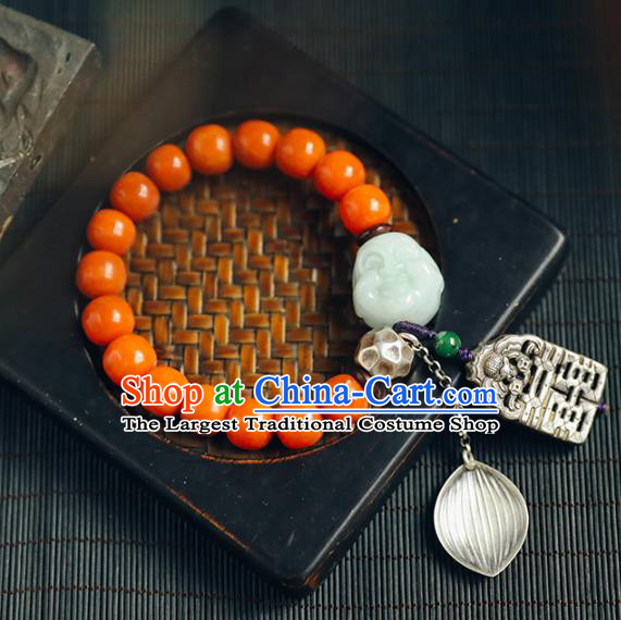 China Traditional Agate Beads Bracelet Accessories Wristlet Classical Jade Bangle Jewelry