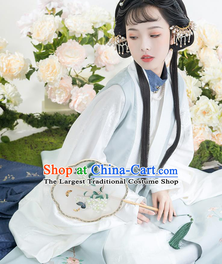 China Traditional Ming Dynasty Noble Princess Historical Clothing Ancient Patrician Female Embroidered Hanfu Dress