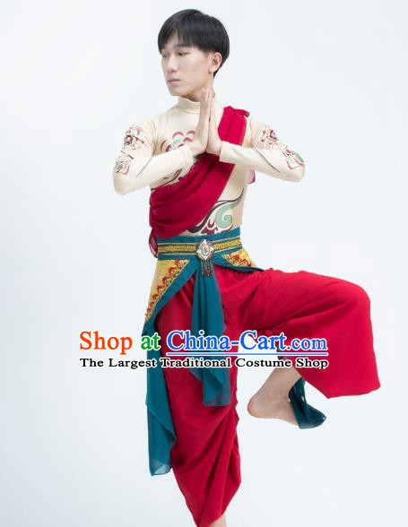 Traditional China Dunhuang Flying Dance Stage Performance Costume Classical Dance Outfits for Men