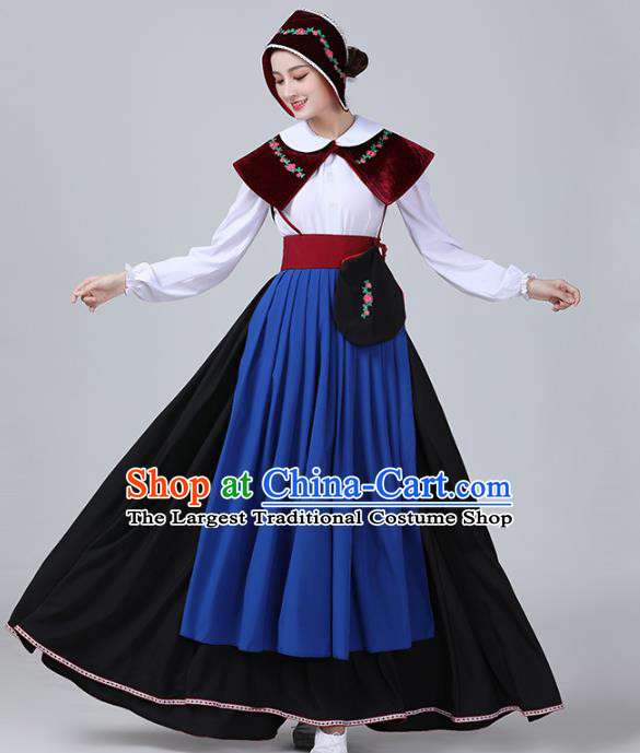 European Retro Country Woman Clothing Netherlands Stage Performance Dance Dress