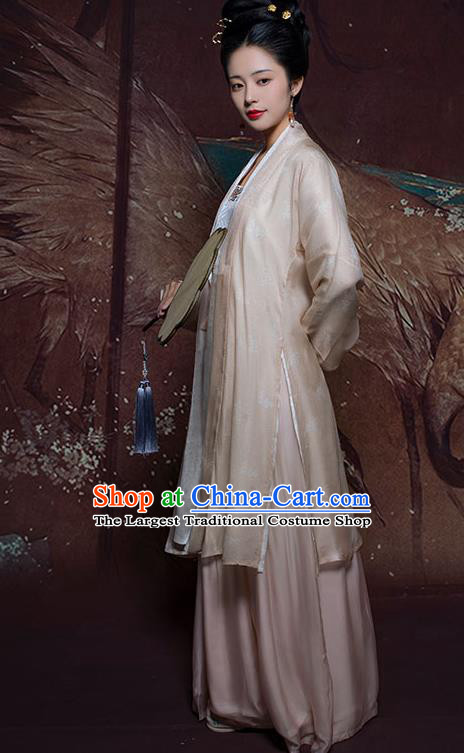 China Traditional Song Dynasty Young Mistress Historical Clothing Ancient Patrician Lady Hanfu Costumes