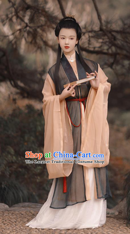 China Traditional Hanfu Dress Ming Dynasty Patrician Beauty Historical Costume Ancient Taoist Nun Clothing