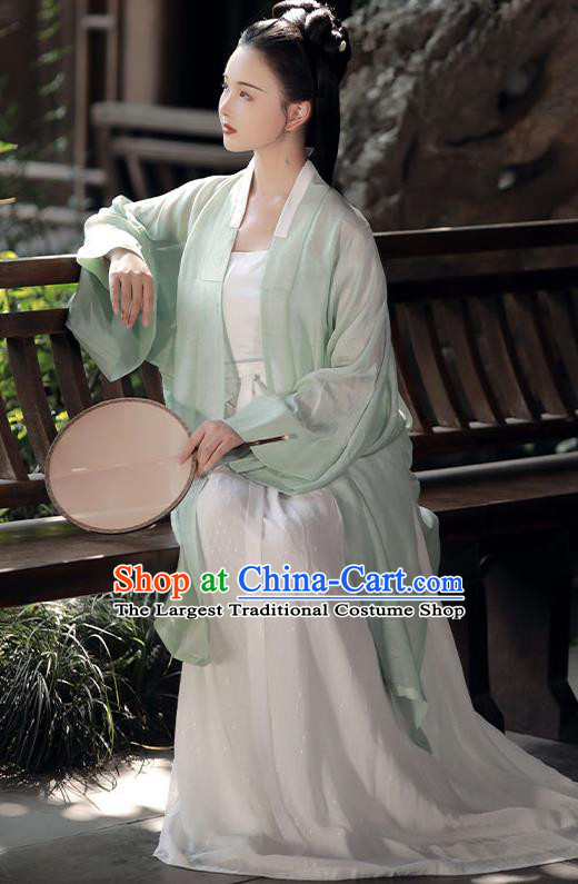 China Traditional Song Dynasty Beauty Historical Costumes Ancient Young Woman Hanfu Clothing