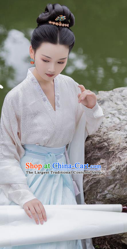 China Song Dynasty Court Beauty Historical Costumes Ancient Imperial Consort Hanfu Traditional Clothing