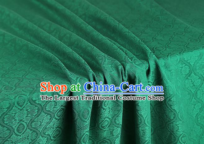 Chinese Jacquard Green Brocade Fabric Traditional Cheongsam Gambiered Guangdong Gauze Classical Silk Drapery