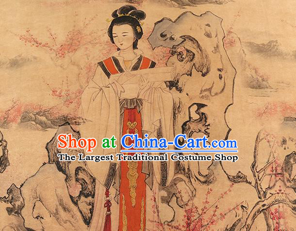 China Traditional Printing Gifted Lady Silk Fabric Cheongsam Drapery Classical Ginger Gambiered Guangdong Gauze