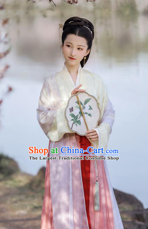 China Ancient Noblewoman Clothing Traditional Hanfu Dress Song Dynasty Royal Countess Historical Costume