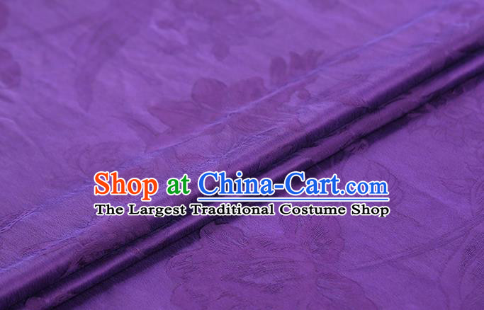 Chinese Qipao Dress Gambiered Guangdong Gauze Traditional Brocade Fabric Classical Butterfly Pattern Jacquard Purple Silk Drapery