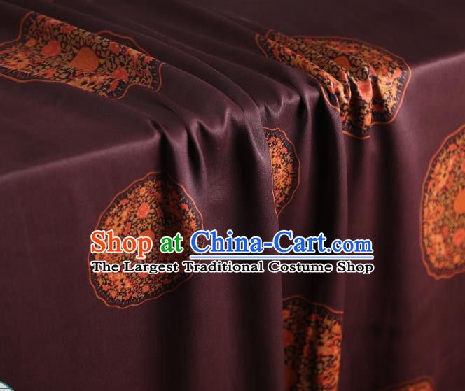 Chinese Traditional Wine Red Brocade Cloth Gambiered Guangdong Gauze Qipao Dress Classical Pattern Silk Fabric