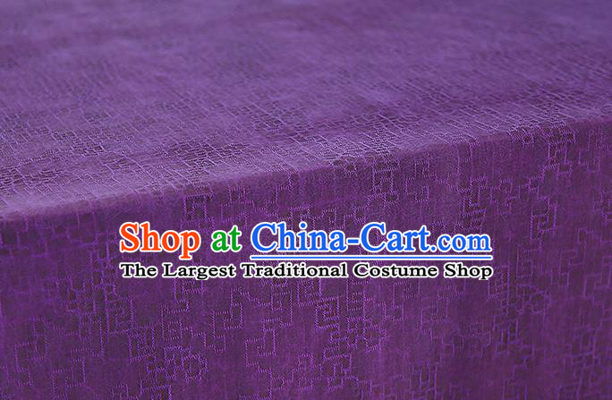 Chinese Classical Jacquard Gambiered Guangdong Gauze Traditional Qipao Dress Purple Silk Fabric