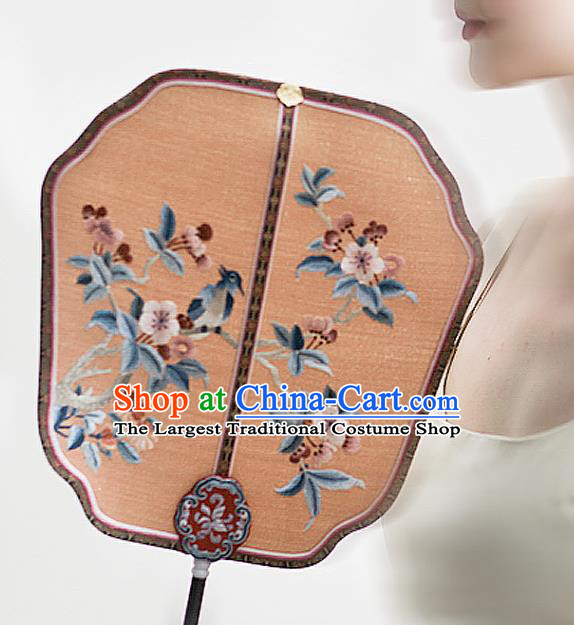 China Traditional Wedding Embroidered Palace Fan Handmade Fans Hanfu Silk Fan