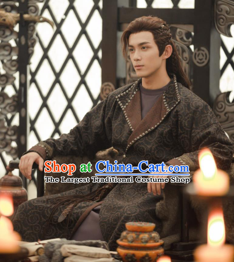 Chinese Ancient Swordsman Garment Costumes Traditional Hanfu Black Robe Drama The Long Ballad Ashile Sun Prince Clothing