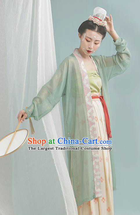 China Ancient Noble Lady Hanfu Costume Traditional Song Dynasty Young Beauty Historical Clothing