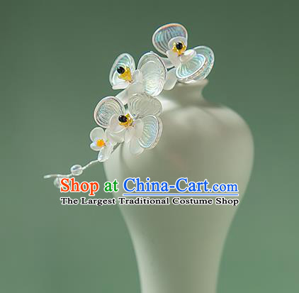 Chinese Handmade Crystal Hair Stick Traditional Ming Dynasty Hanfu Phalaenopsis Hairpin