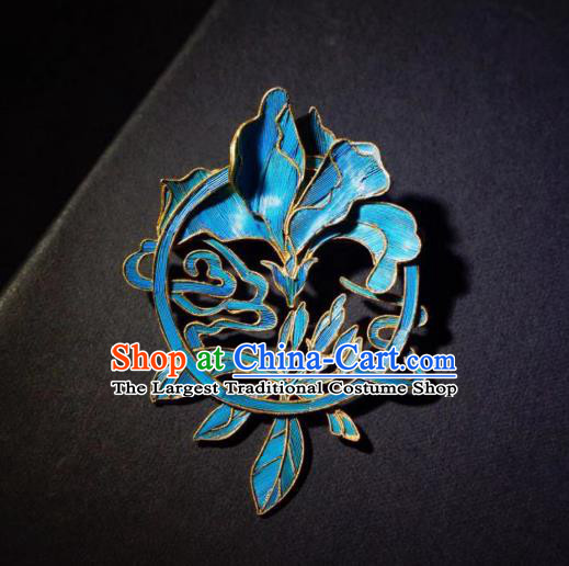 China Handmade Cloisonne Mangnolia Brooch Accessories Traditional Qing Dynasty Breastpin Jewelry