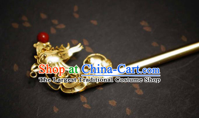 Chinese Ancient Ming Dynasty Empress Hairpin Jade Lantern Tassel Hair Stick Traditional Hair Jewelry