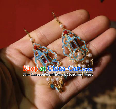 Handmade Chinese Cheongsam Ear Accessories Traditional Culture Jewelry Pearls Tassel Earrings