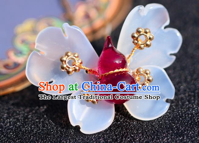 China Hanfu Agate Gourd Hair Stick Traditional Hair Accessories Classical Ming Dynasty Butterfly Hairpin