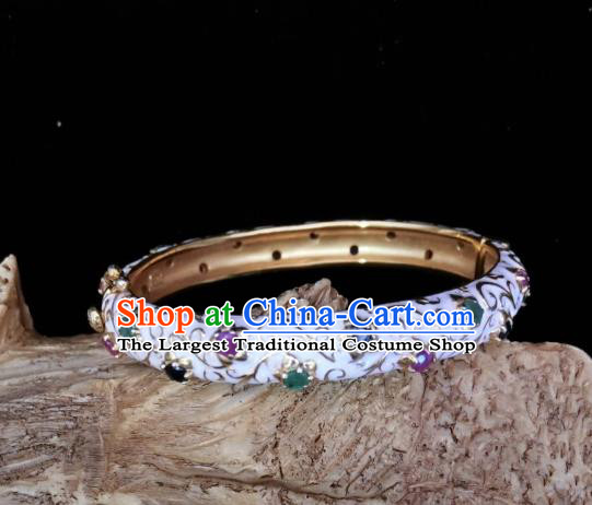 Handmade Chinese National Crystal Bracelet Enamel Gems Bangle Accessories