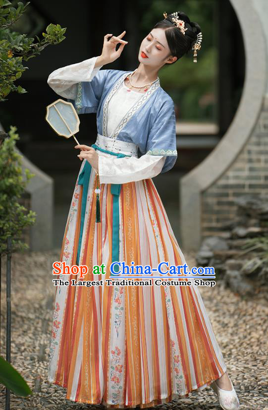 Traditional China Tang Dynasty Historical Clothing Ancient Palace Beauty Hanfu Dress