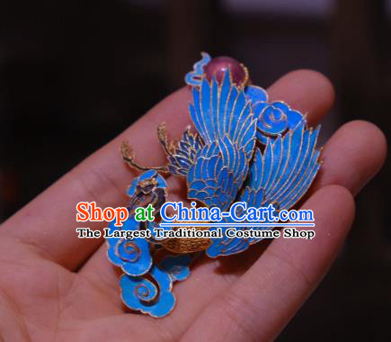 China Traditional Cheongsam Cloisonne Phoenix Breastpin Jewelry Handmade Tourmaline Brooch Filigree Accessories