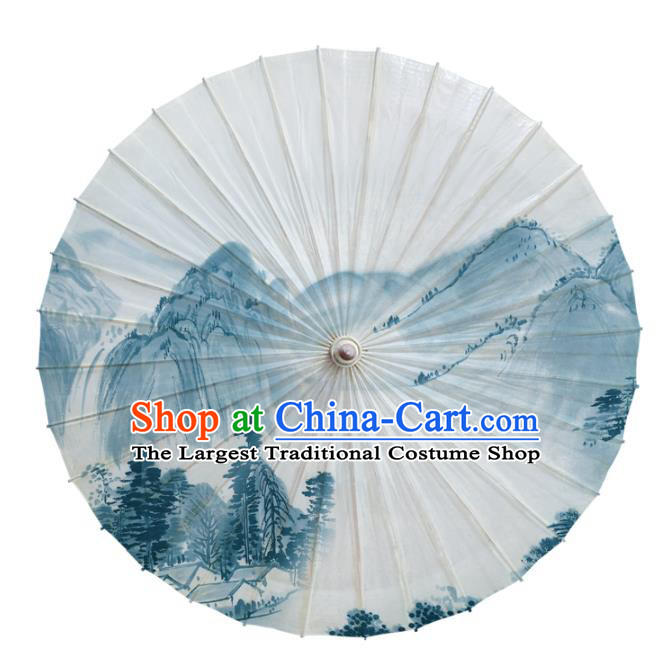 China Classical Landscape Painting Umbrella Handmade Umbrellas Craft Traditional Oil Paper Umbrella