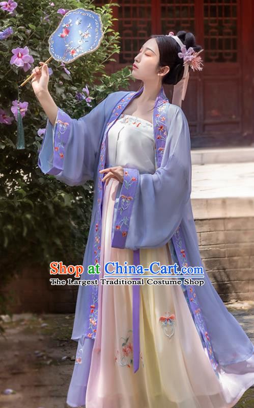 China Traditional Song Dynasty Imperial Consort Historical Costumes Ancient Court Beauty Hanfu Dress