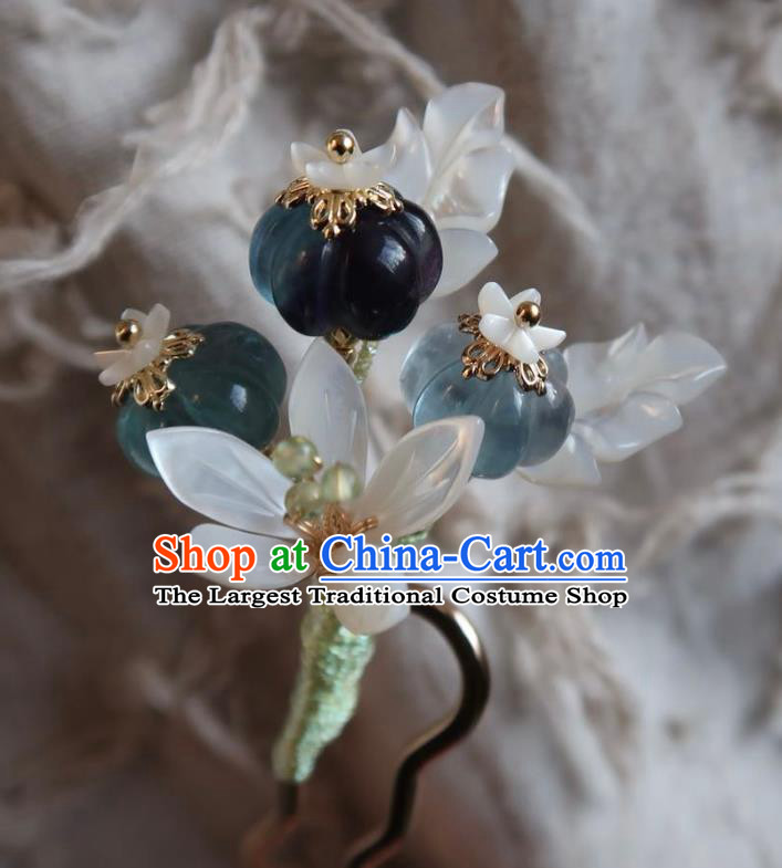 China Handmade Hanfu Hairpin Traditional Ancient Ming Dynasty Princess Shell Mangnolia Hair Stick