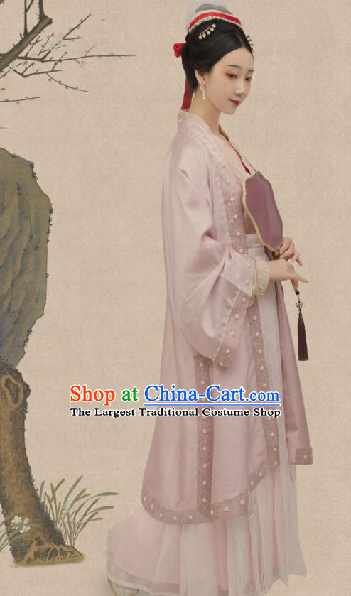 Traditional China Song Dynasty Court Lady Historical Costumes Ancient Imperial Consort Hanfu Clothing Complete Set