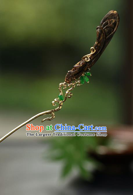 China Handmade Eaglewood Hairpin Traditional Cheongsam Mangnolia Hair Stick