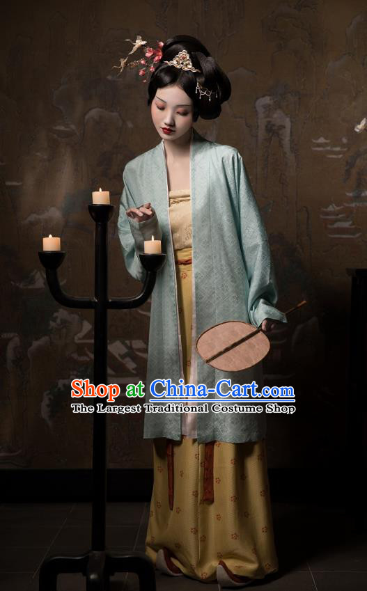 China Ancient Patrician Woman Hanfu Costumes Traditional Song Dynasty Female Historical Clothing