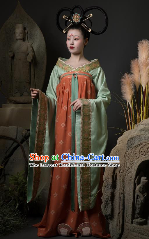 China Ancient Court Lady Hanfu Dress Traditional Early Tang Dynasty Palace Beauty Historical Costumes