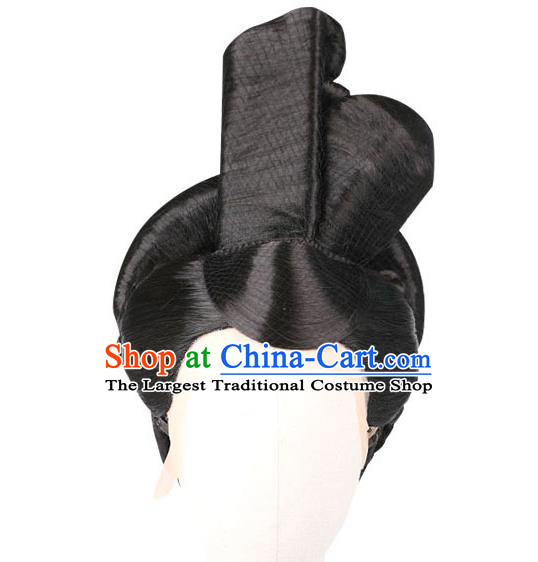 Handmade Chinese Ancient Imperial Consort Wig Sheath Traditional Warring States Period Court Beauty Wigs Chignon Headwear