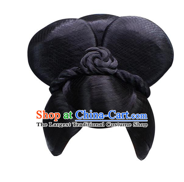 Chinese Ancient Palace Lady Wig Sheath Traditional Ming Dynasty Imperial Consort Wigs Chignon Headwear