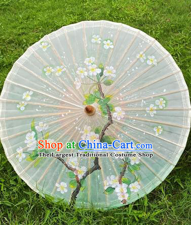 Traditional China Stage Show Umbrella Classical Dance Umbrellas Artware Hand Painting Pear Blossom Oil Paper Umbrella