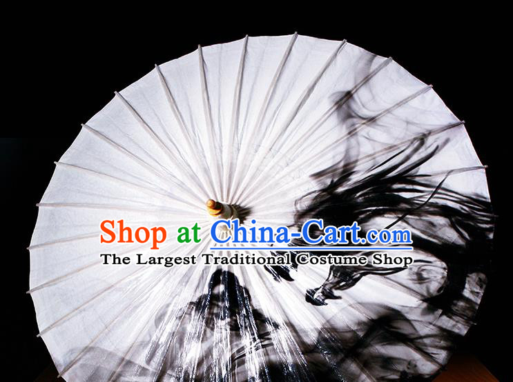 Traditional China Ink Painting Dragon Oil Paper Umbrella Handmade Umbrellas Artware Swordsman Umbrella