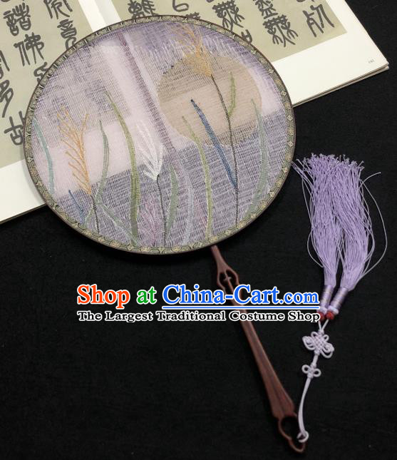 Handmade China Classical Dance Silk Fan Traditional Princess Circular Fan Palace Fan