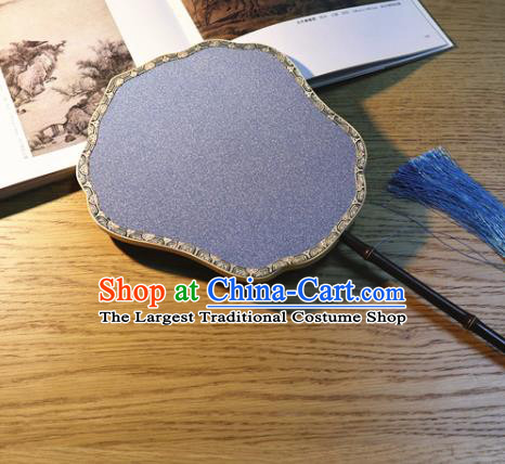 Handmade China Ancient Court Lady Violet Silk Fan Traditional Court Dance Fan Classical Palace Fan