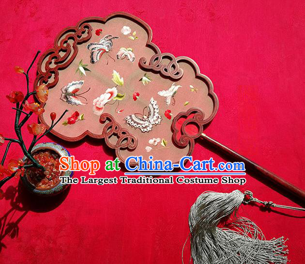Handmade China Silk Fan Embroidered Butterfly Fan Classical Palace Fan Traditional Ming Dynasty Hanfu Fans