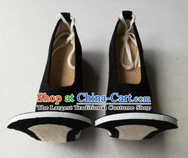 Chinese Handmade Classical Black Cloth Shoes Traditional Hanfu Shoes Han Dynasty Men Shoes