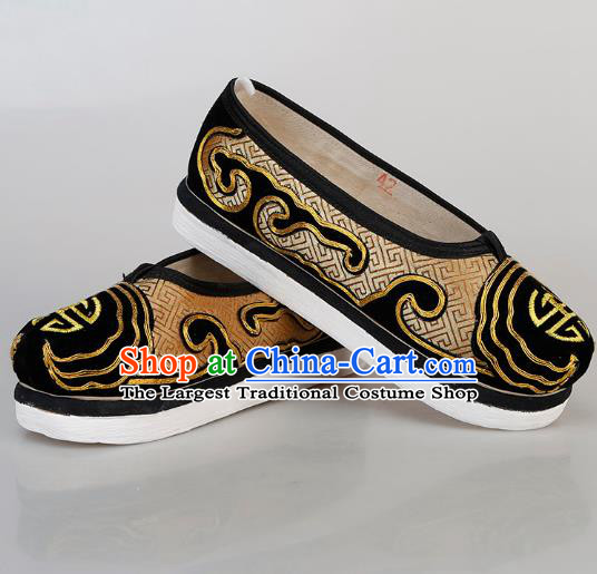 Chinese Traditional Beijing Opera Laosheng Shoes Handmade Ancient Elderly Gentleman Shoes